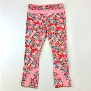 Lululemon RunInspire Crop II Luxtreme Flowabunga Multi pink Bleached crop Capri